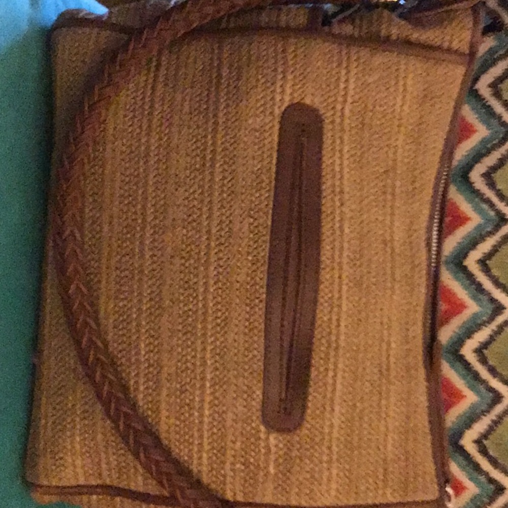 Brighton straw and leather handbag brown